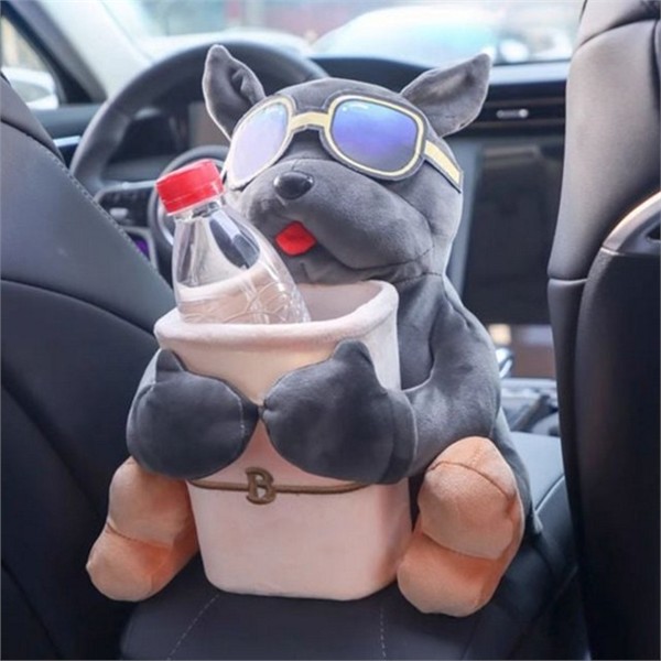 인형 차량용 티슈 케이스 휴지 자동차 티슈 케이스 강아지 휴지통 - 상품 이미지