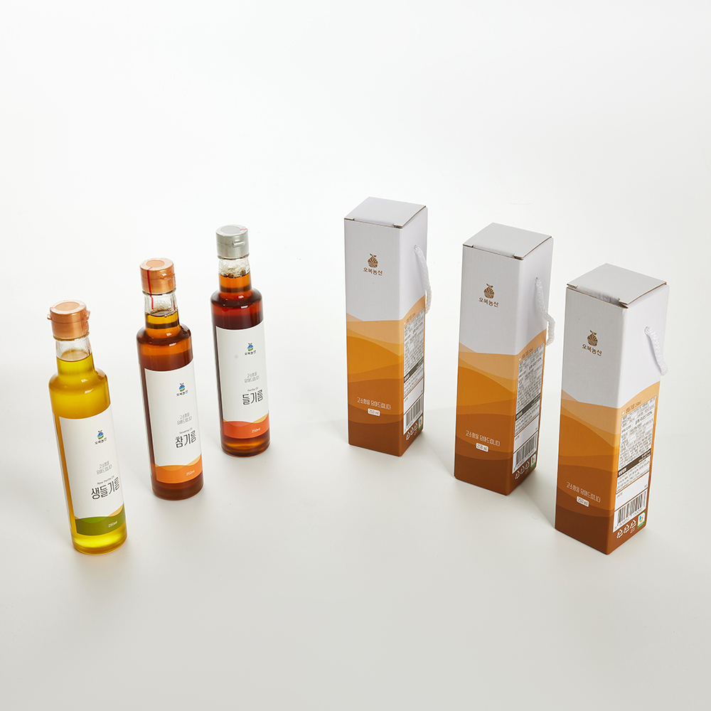 [오복농산]저온압착 국내산 통참깨 착유한 참기름 들기름180ml/250ml 선물세트포장 - 상세 이미지 3