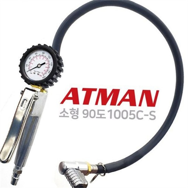 차량용 타이어 공기압 게이지 90도 타이어 에어 게이지 측정기 확인 - 상품 이미지