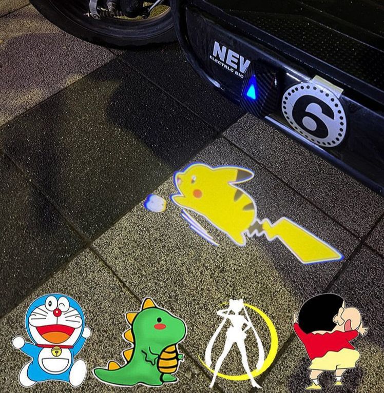 자동차 LED 빔 프로젝터 캐릭터 도어라이트 자동 센서 탈부착 자동차장식 액세사리 - 상세 이미지 3