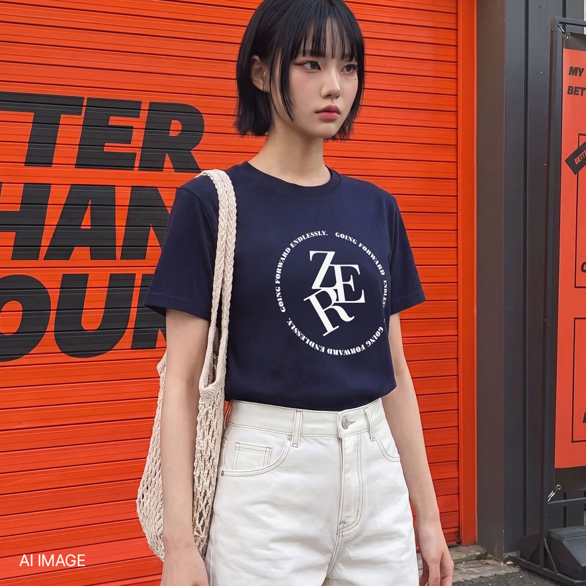 제로스트릿 [N배송][제로스트릿][2컬러] 앤드리스 로고 반팔 티셔츠 ENDLESS LOGO T-SHIRT