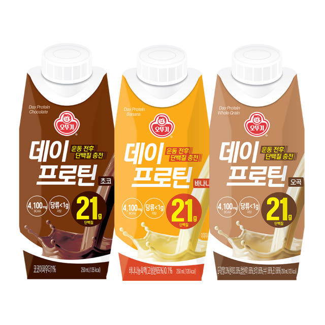 오뚜기 데이프로틴 초코/바나나/오곡 250ml 18개