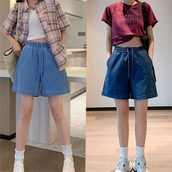 데일리 여성 와이드 반바지 베이직 여성 여름 반바지 숏팬츠 캐주얼 - 상품 이미지