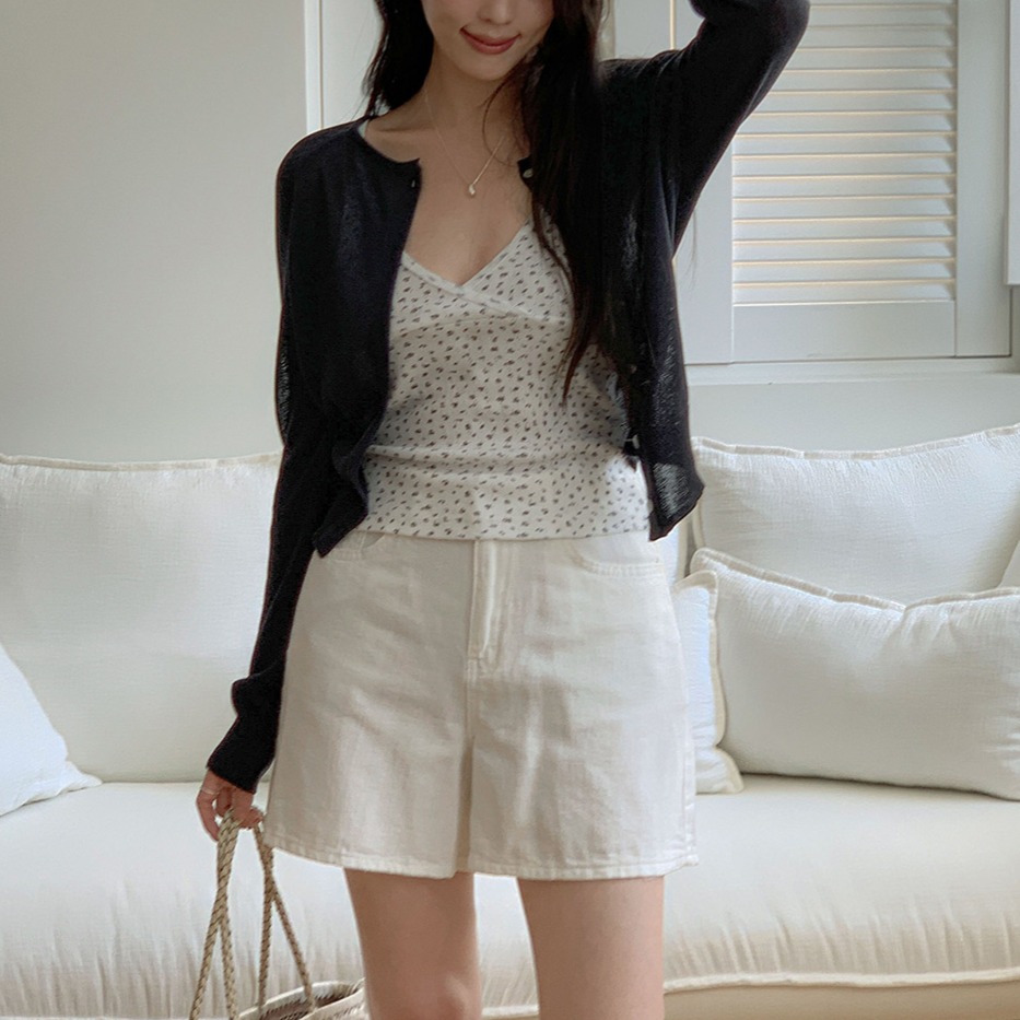 내추럴 라운드넥 린넨 혼방 긴팔 가디건 이미지 6