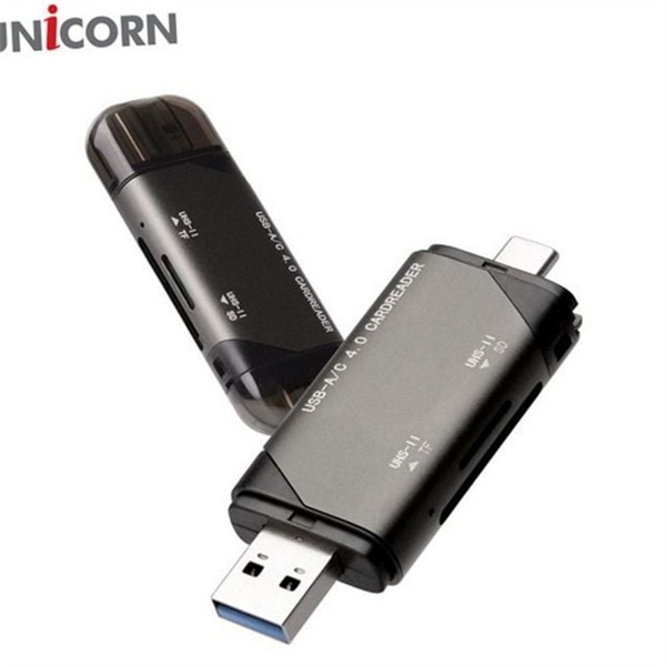 고속 멀티 카드 리더기 4in1 듀얼 usb 카드 리더기 - 상품 이미지