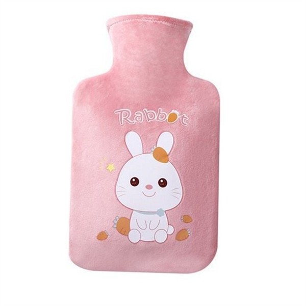 귀여운 보온 물주머니 2000ml 휴대용 찜질 냉온 극세사 직장인 - 상품 이미지