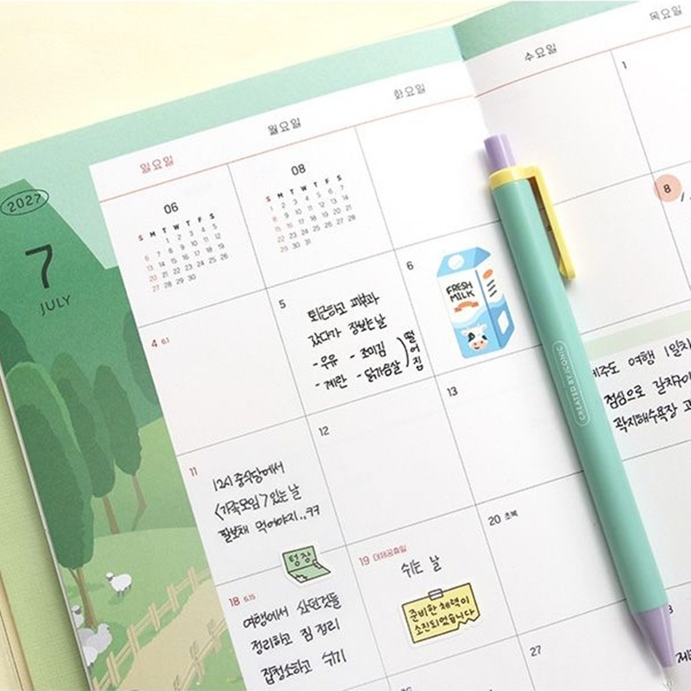 2027년 위클리 플래너 주간 27년 다이어리 감성 일러스트 아이코닉 미드나잇키친 - 상품 이미지