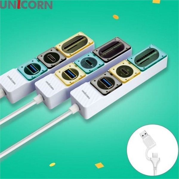 일체형 멀티 USB허브 2in1 C 타입 USB 확장 외장 - 상품 이미지