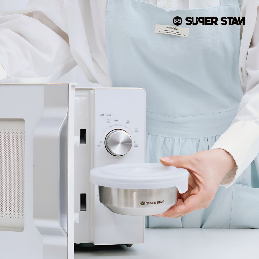 [2+1] 슈퍼스텐 스텐 밀폐용기 반찬통 전자레인지 냉동밥 용기 450ml - 상품 이미지