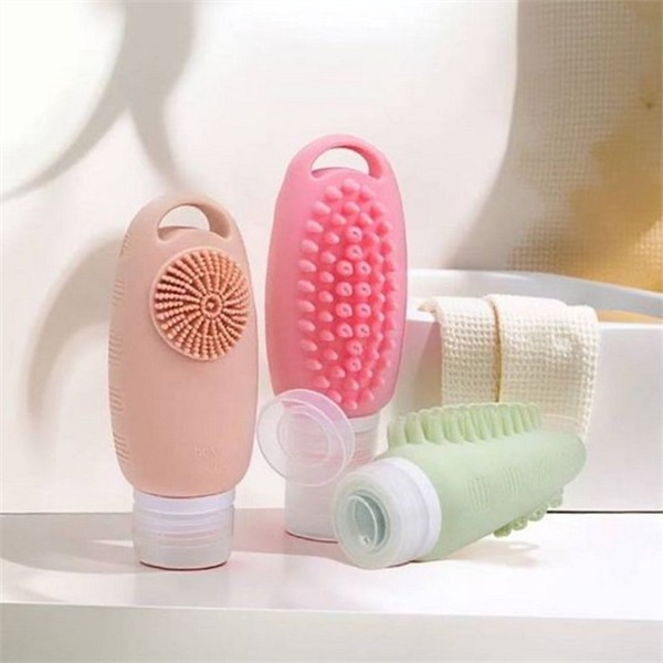 샴푸 브러쉬 공병 90ml 2종 세트 실리콘 여행용 소분 - 상품 이미지