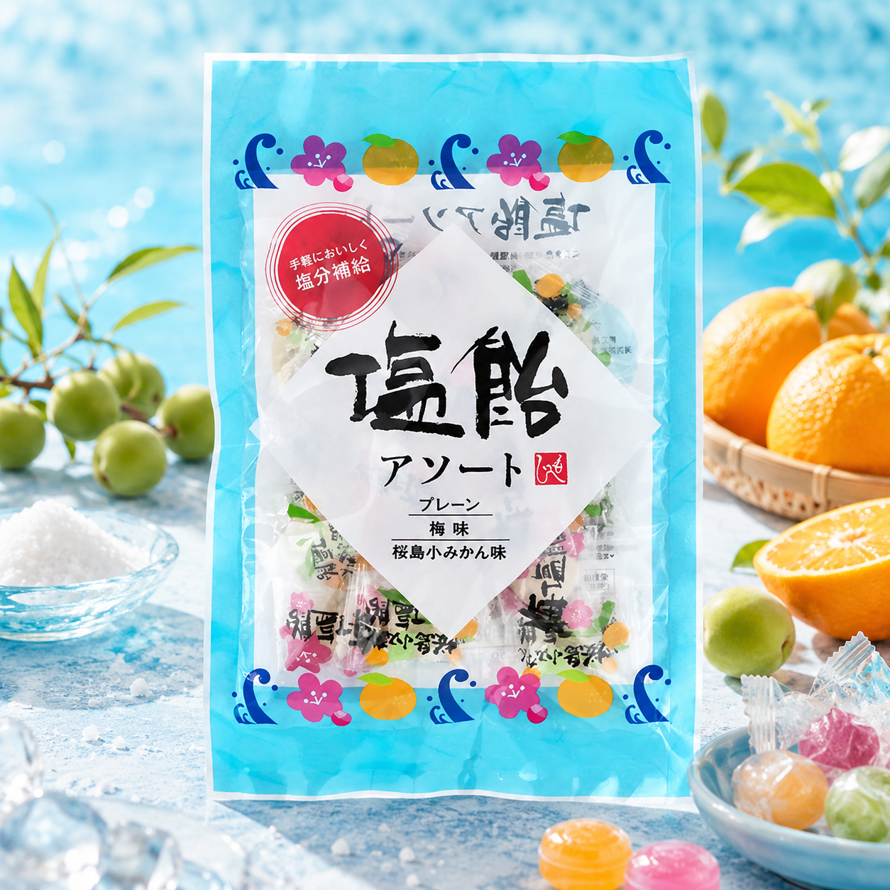 일본 칼디 KALDI 모헤지 소금사탕 어소트 플레인 매실 귤맛 70g - 상품 이미지