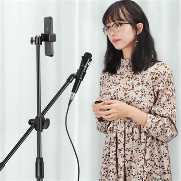 탁상용 핸드폰 마이크 스탠드 개인방송 스마트폰 마이크 거치대 방송용 녹음용 - 상품 이미지