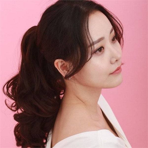 내추럴 포니테일 집게 핀 가발 36cm 웨이브 여성 포니테일 가발 - 상세 이미지 2