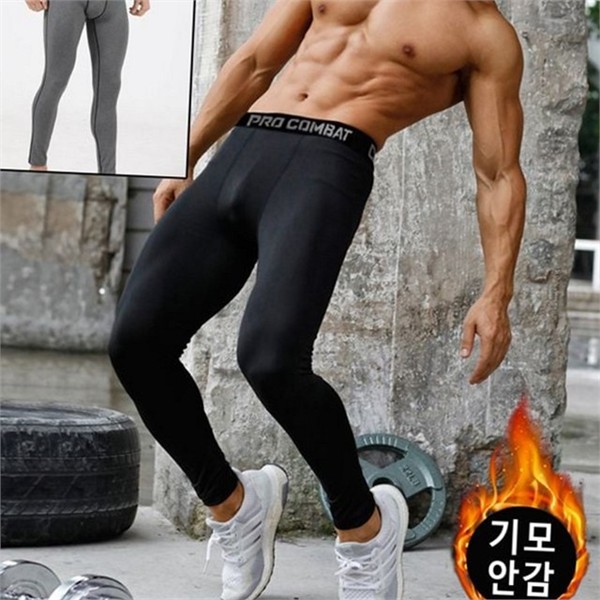 겨울 남성 기모 레깅스 9부 압박 남성 스포츠 레깅스 트레이닝 - 상세 이미지 2
