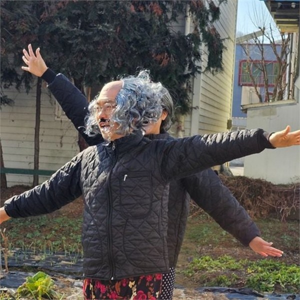 웃긴 할아버지 코스프레 가발 대머리 코스프레 파티 가발 할로윈 개그 - 상세 이미지 2
