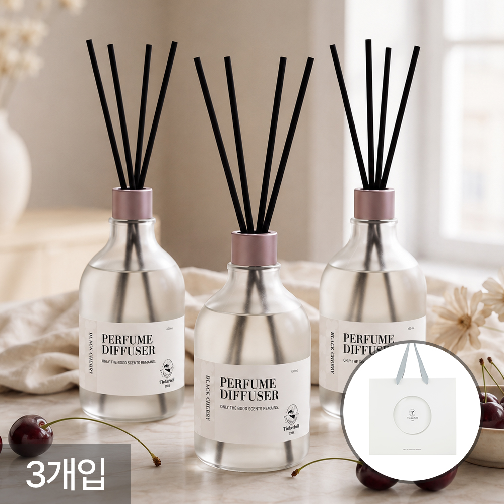 [팅커벨] 퍼퓸 디퓨저 실내방향제 대용량 집들이선물 인테리어 블랙베리, 600ml, 3개 - 상품 이미지