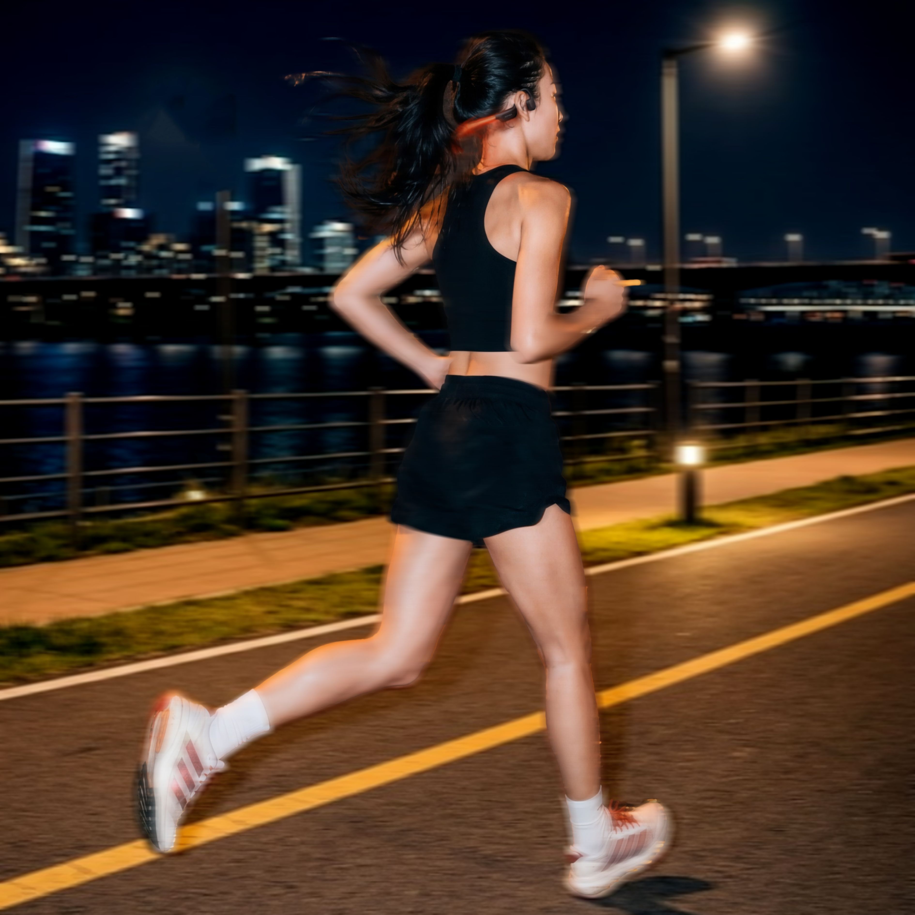 토븐 웨이브X S7 네온 LED 골전도 블루투스 무선 이어폰 MP3 러닝 야간 라이딩 운동 - 상세 이미지 5