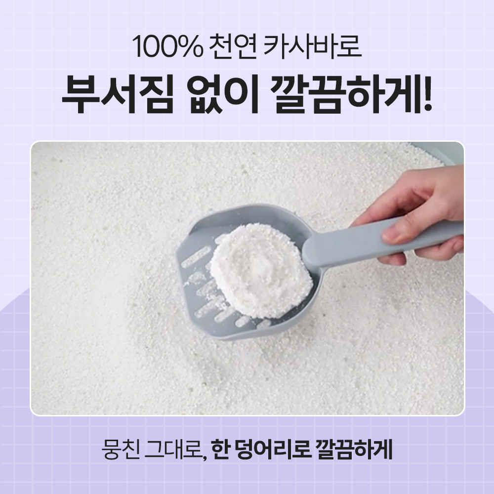 바이랩 먼지없는 탈취 캡슐 고양이 모래 화장실 냄새 제거 카사바, 3kg, 1개 - 상세 이미지 3