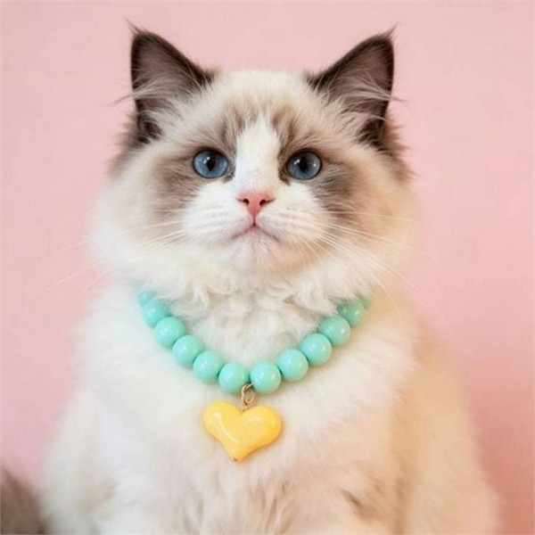 고양이 반려동물 목걸이 팬던트 강아지 목걸이 하트 장식 - 상품 이미지