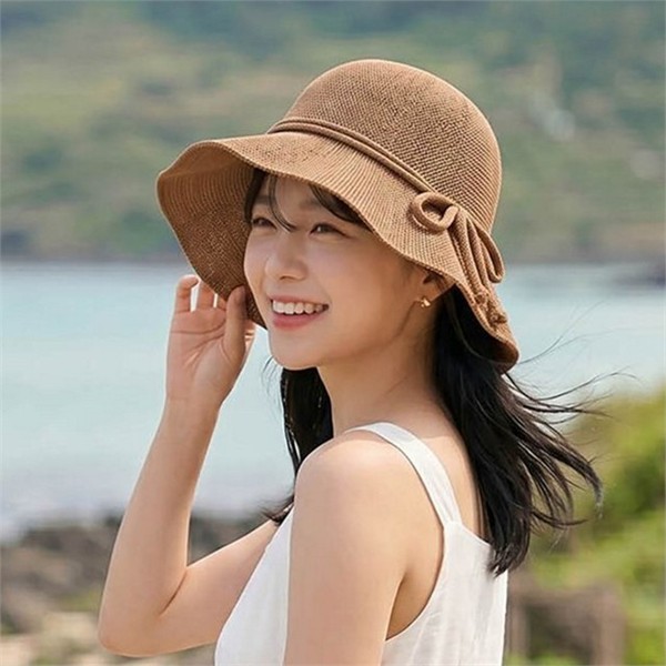 스타일리쉬 여성 여름 모자 리조트 여성 바캉스 모자 와이드 나들이 - 상세 이미지 2