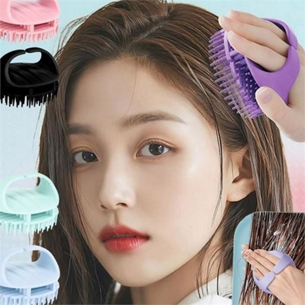 실리콘 두피 샴푸 브러쉬 스케일링 두피 마사지 브러쉬 클렌징 손잡이 - 상세 이미지 2