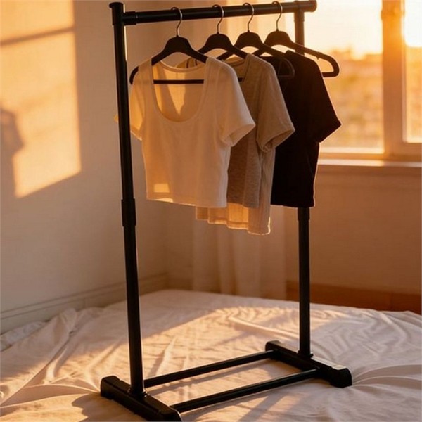 이동식 원룸 행거 심플 스탠드 옷걸이 철제 높이 조절 - 상세 이미지 2