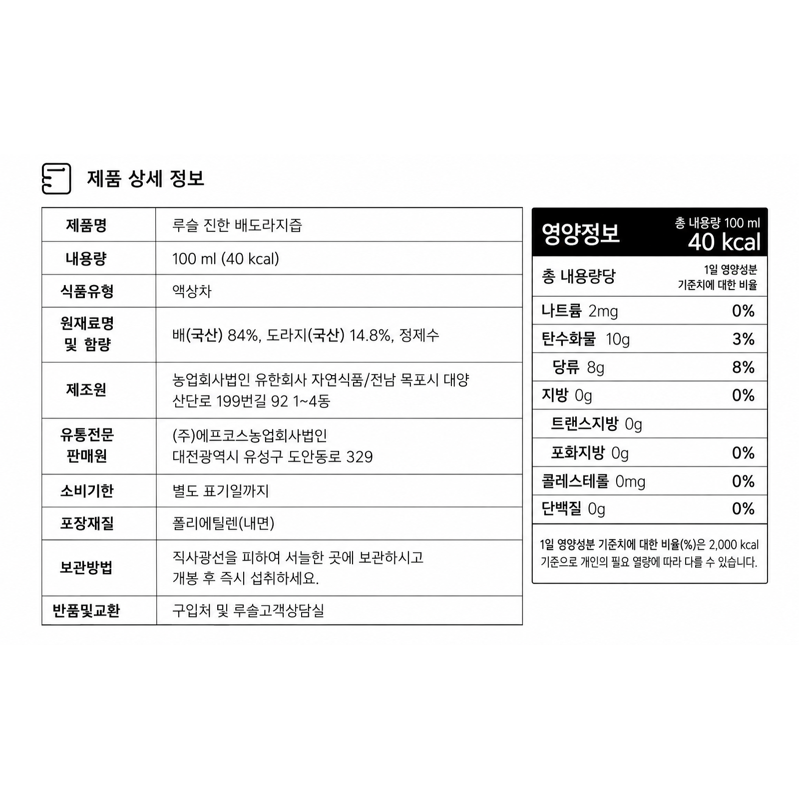 루솔 진한 배도라지즙 선물세트 100ml개 x 60개 - 상세 이미지 2