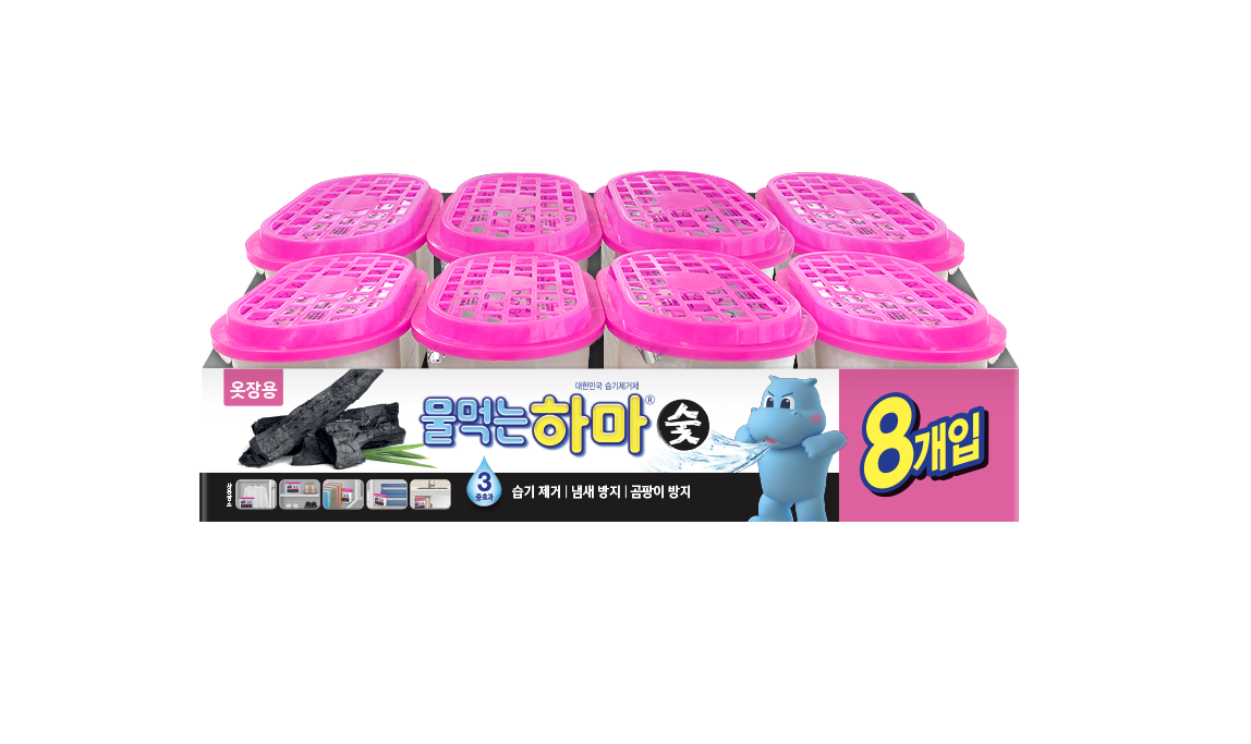 물먹는하마 참숯 제습제 8개입, 1개 - 상세 이미지 3