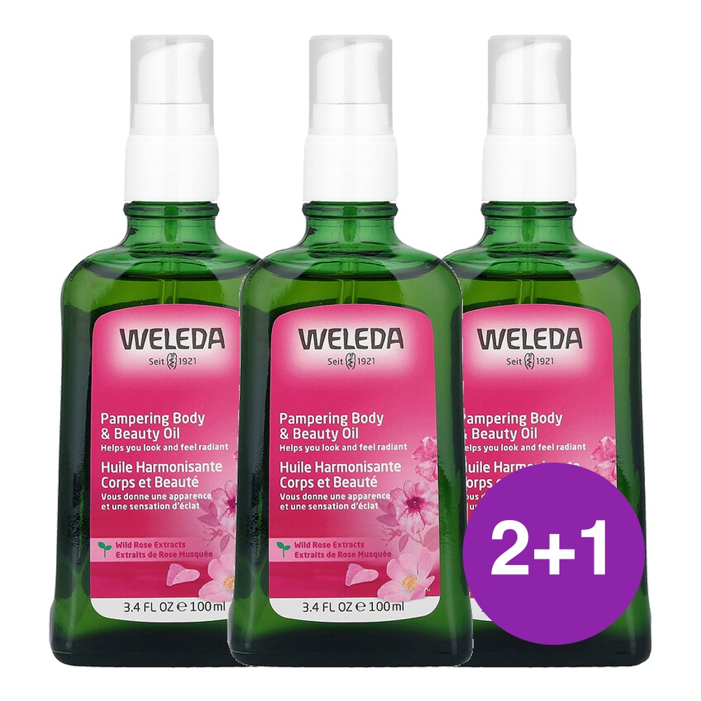 Weleda 팸퍼링 바디 앤 뷰티 오일 야생 장미추출물 100ml, 3개 - 상품 이미지