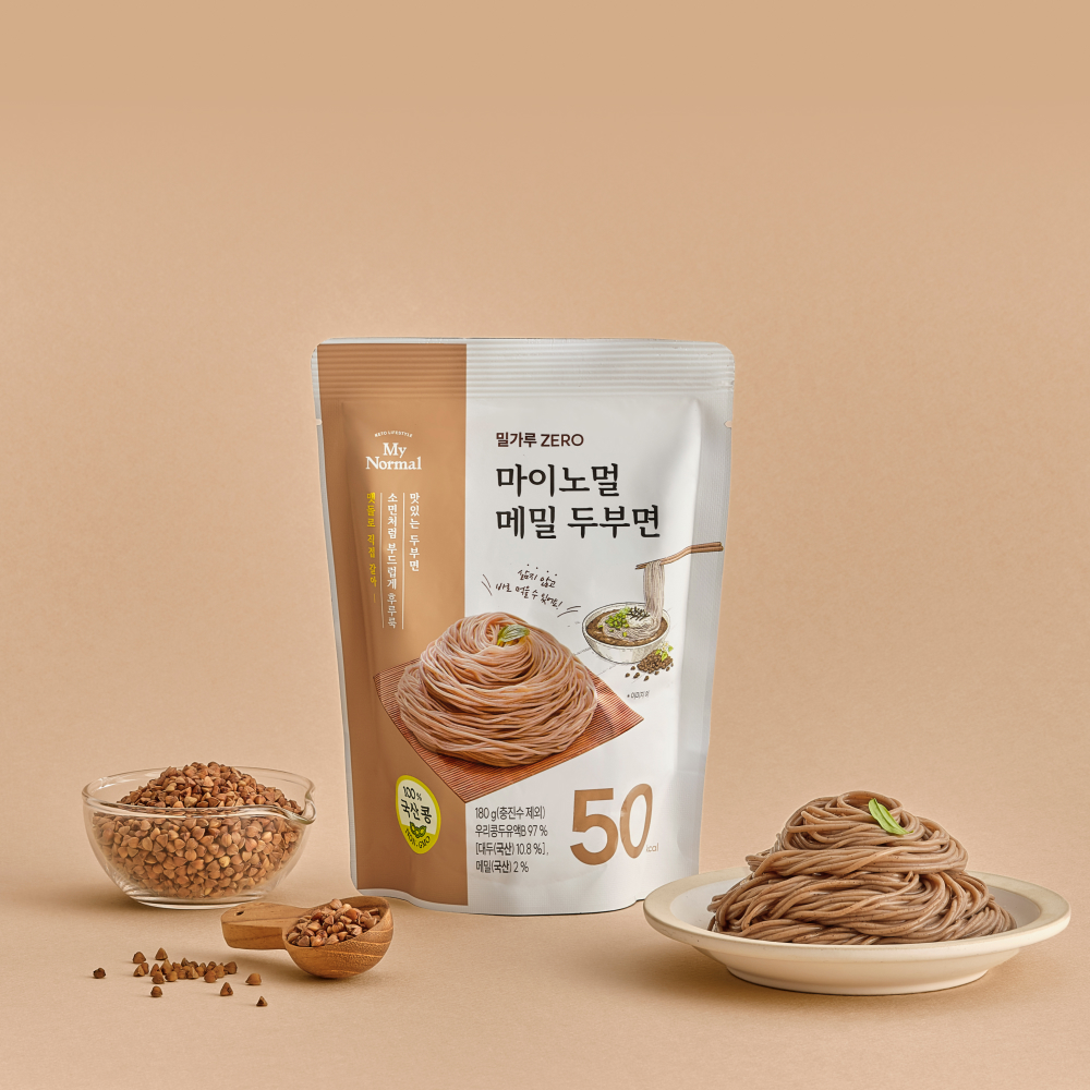 마이노멀 100% 국산 메밀 국산콩 메밀 두부면 180g, 5개 - 상품 이미지
