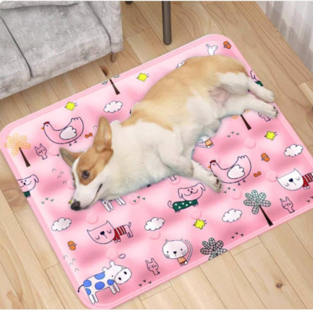여름용 냉감 강아지 고양이 쿨링 아이스 침대 [폴라 월드 블루] S[40x30cm] - 상품 이미지
