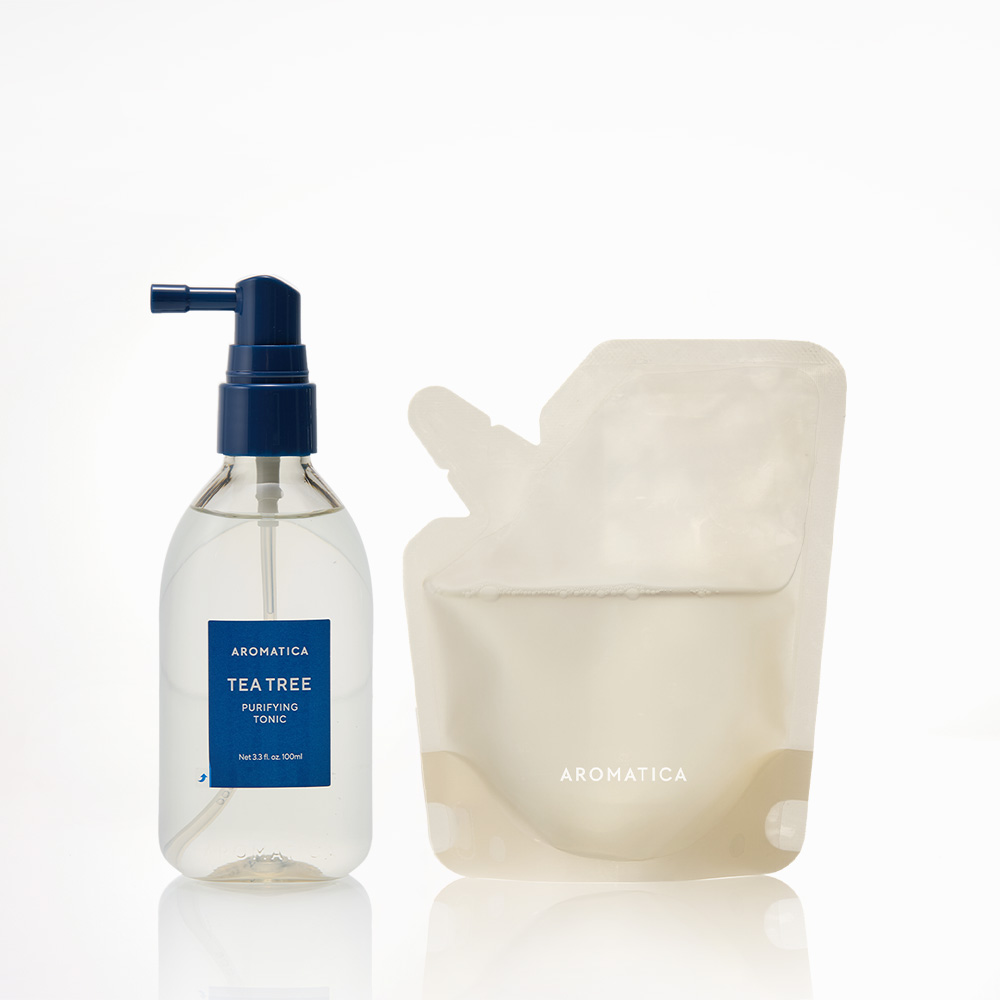 아로마티카 두피 토닉 본품 & 리필 세트 (100ML+100ML) 두피 스프레이 강화 탈모 케어 헤어토닉 앰플 쿨링 보습 - 상세 이미지 2