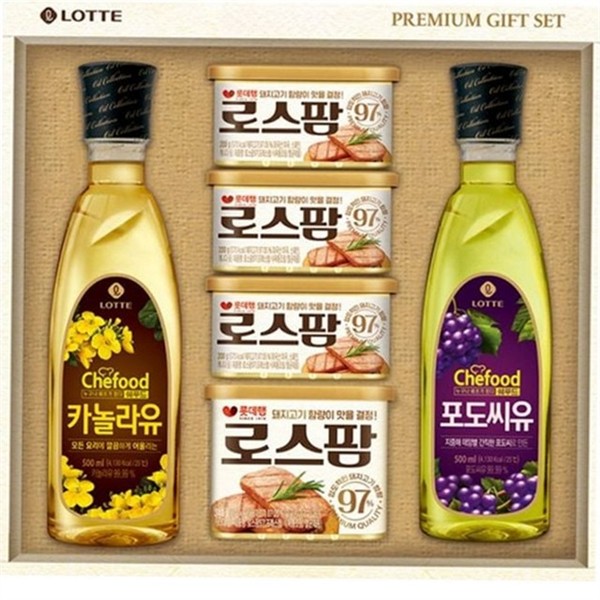 통조림 선물 추석 명절 스팸 세트 포도씨유 식용유 - 상품 이미지