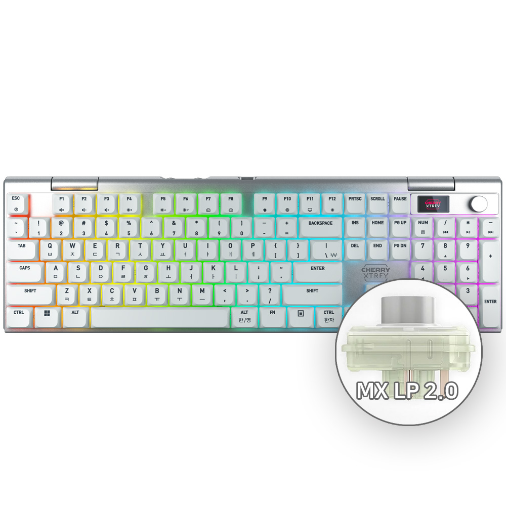 (10% 추가 적립) 체리 엑스트리파이 MX 10.1 LP 8K 무선 게이밍 키보드 MX2A 실버, LP은축 - 상품 이미지