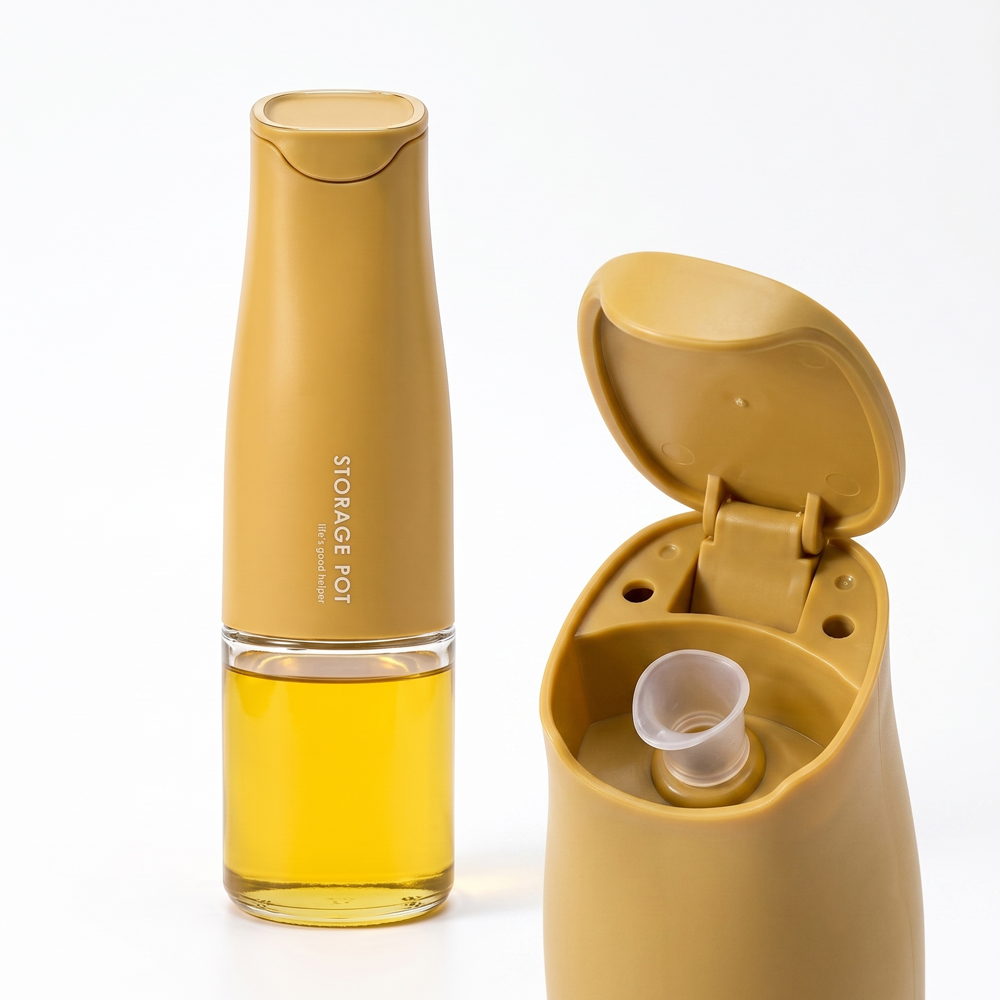 자동개폐 오일병 기름 소스 참기름병 간장병 500ml, 그린, 1개 - 상세 이미지 2