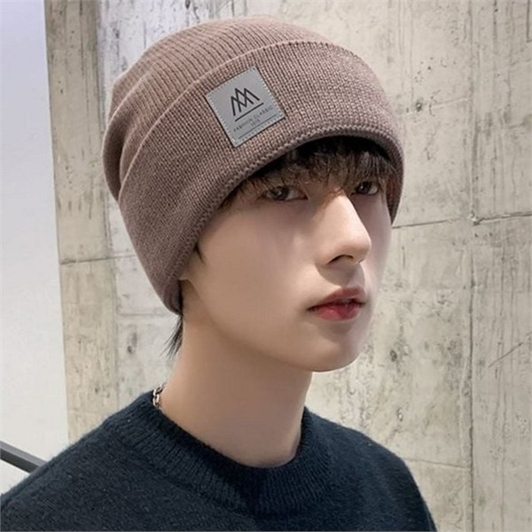 방한 겨울 니트 비니 기모 남녀공용 비니 안감 모자 - 상세 이미지 2