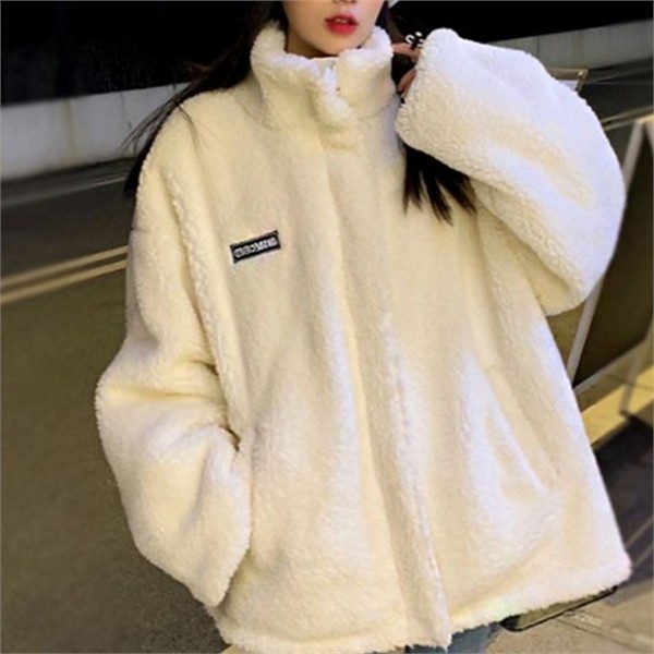 루즈핏 여성 후리스 점퍼 캐주얼 여성 오버핏 점퍼 데일리 아우터 - 상품 이미지