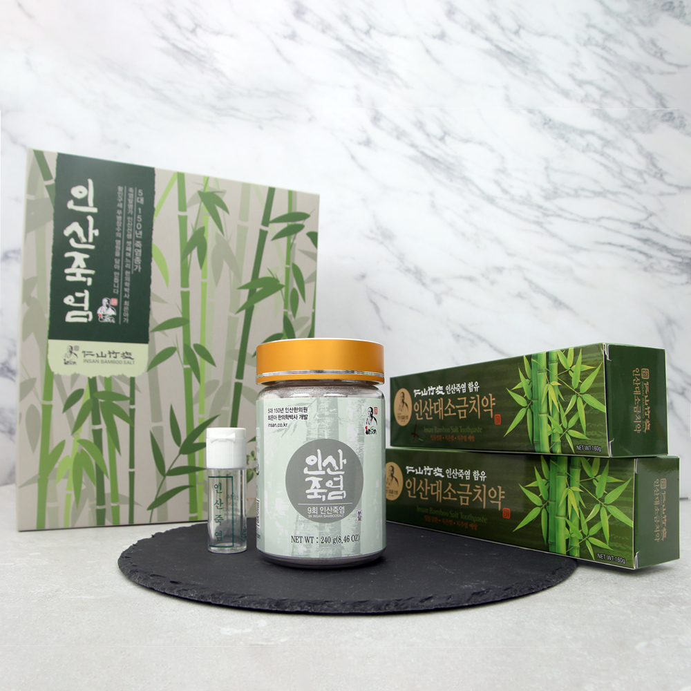인산죽염 9회 죽염분말 선물세트 (치약2+9회죽염분말240g) - 상세 이미지 2