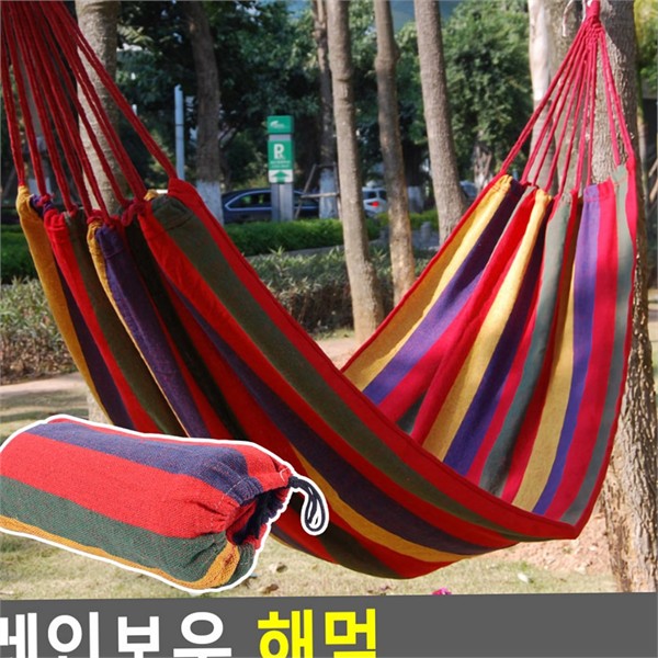 싱글 캠핑 해먹 아웃도어 야외 해먹 휴대용 튼튼한 경량 정원 - 상품 이미지
