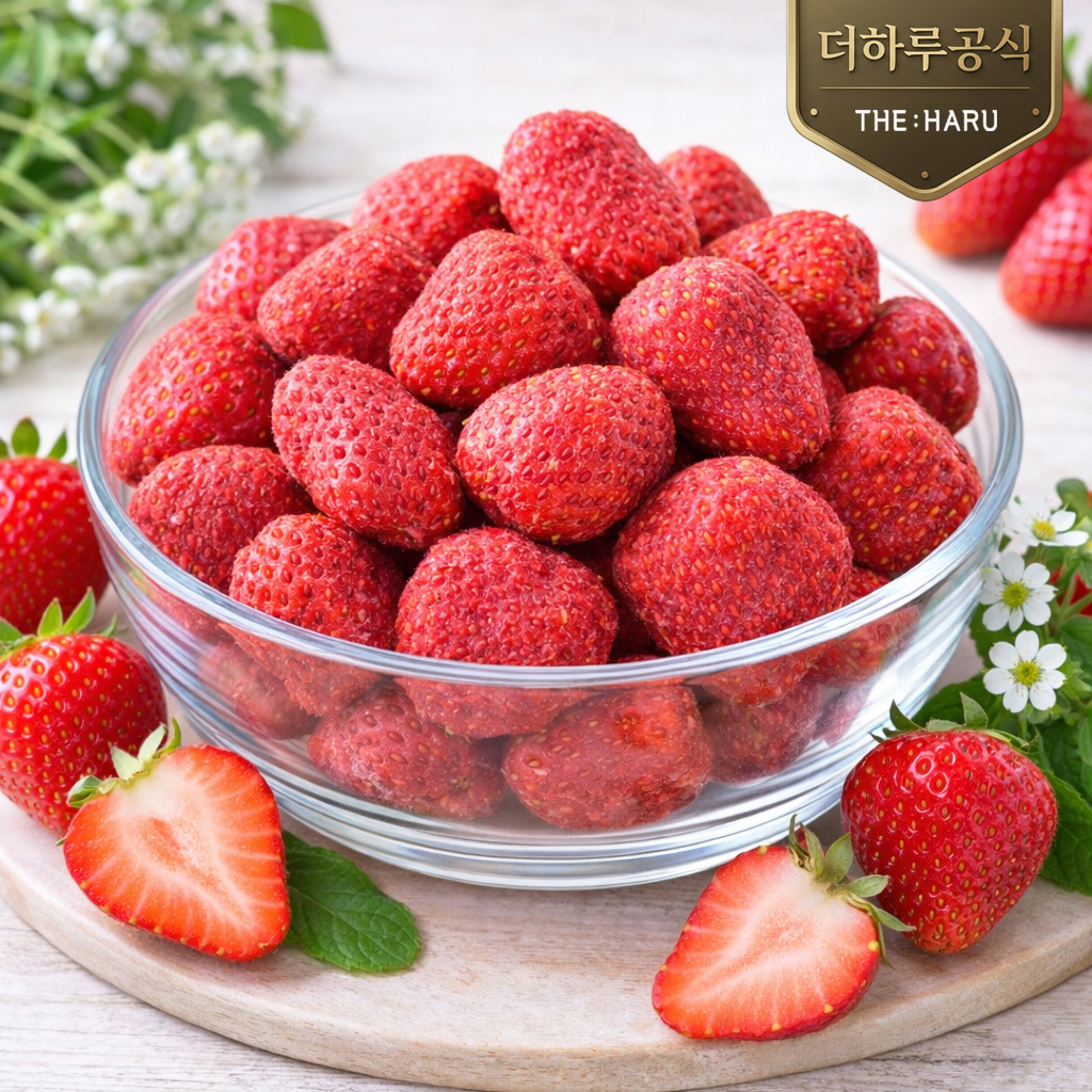 더하루 동결건조 딸기칩 / 동결건조 과일칩 딸기 망고 스트로베리 - 상품 이미지