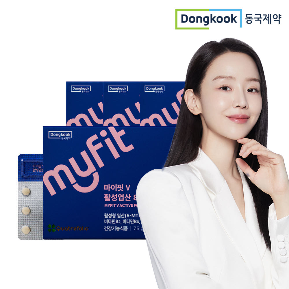 동국제약 마이핏 V 특허 활성엽산 800 임신준비 임산부영양 엽산보충제 30정, 4개