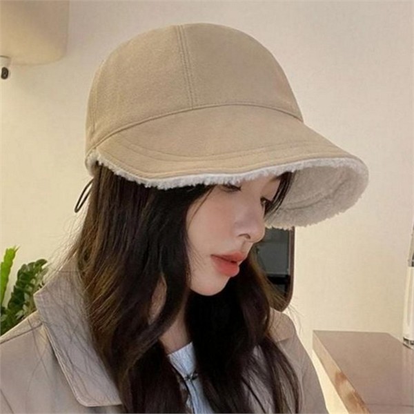 플리스 여성 뽀글이 모자 54-60cm 캐주얼 여성 양털 보닛 넓은 - 메인 이미지