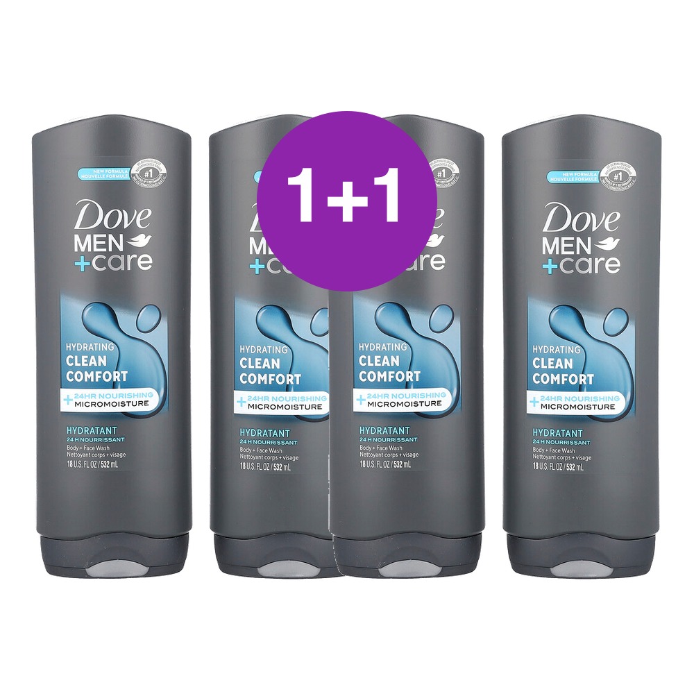 Dove 맨 케어 Clean 컴포트 바디 페이스 워시 1064ml, 2개 - 상품 이미지