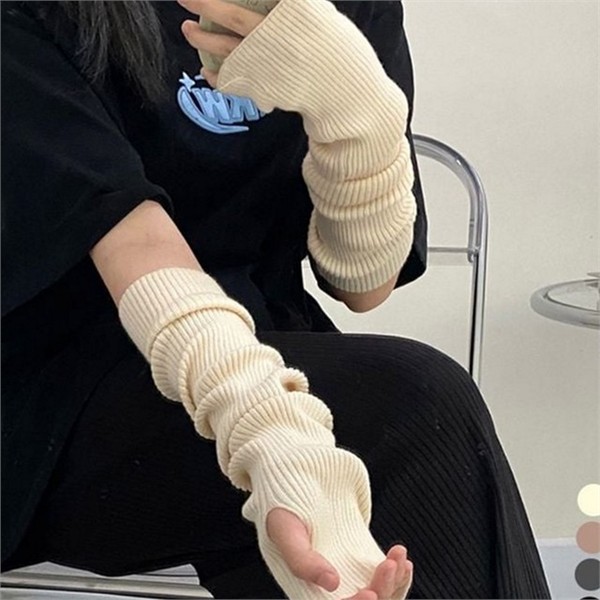 데일리 여성 니트 암워머 패션 골지 암워머 가을 겨울 토시 - 상품 이미지