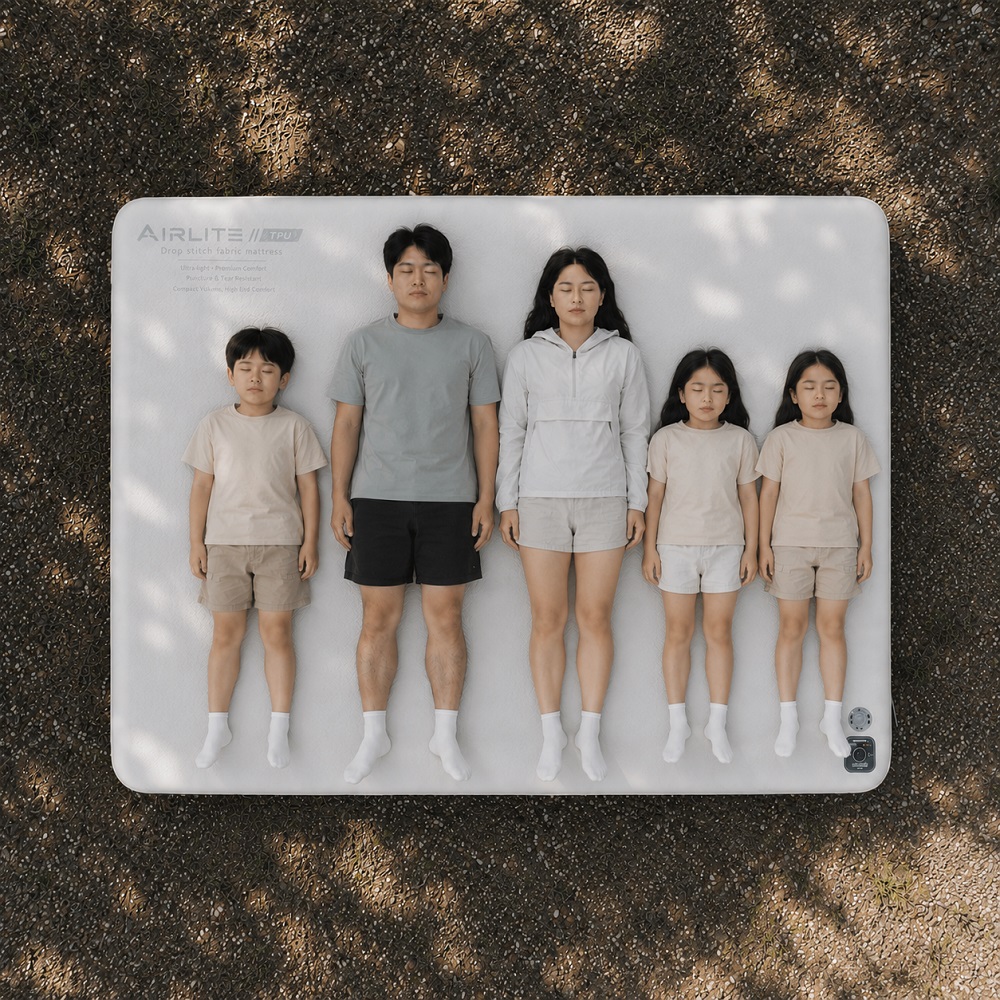 캠프웍스 프리미엄 TPU 에어매트 12x200x260, 에그화이트 - 상품 이미지