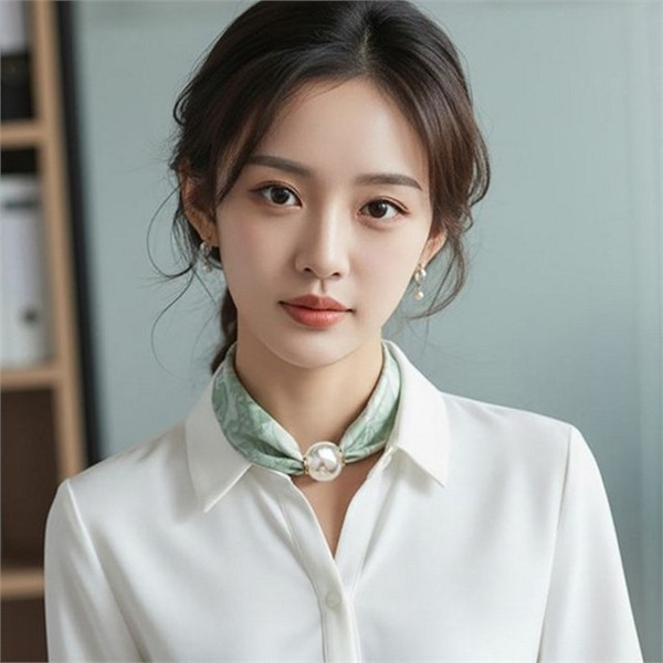 마그네틱 여성 스카프 진주 여성 목걸이 스카프 선물용 패션 - 상품 이미지