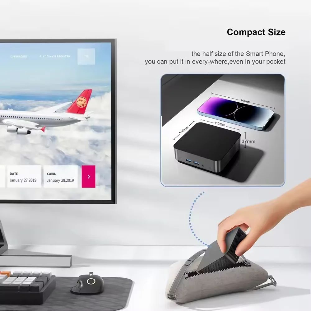 미니 PC 인텔 코어 i9 i3 게이밍 데스크탑 WiFi6 BT5.2 16GB i3-6100U 256GBSSD - 상세 이미지 4