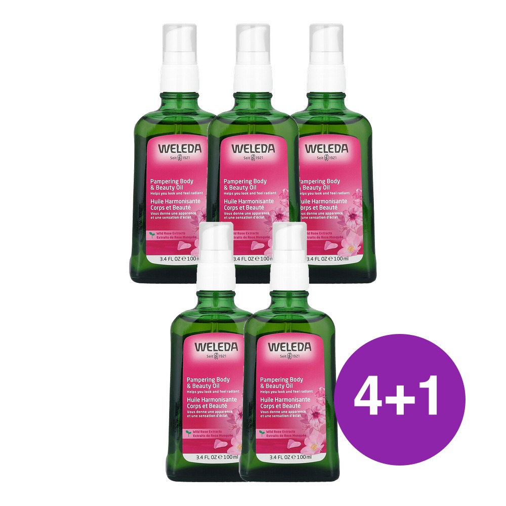 Weleda 팸퍼링 바디 앤 뷰티 오일 야생 장미추출물 100ml, 5개 - 상품 이미지