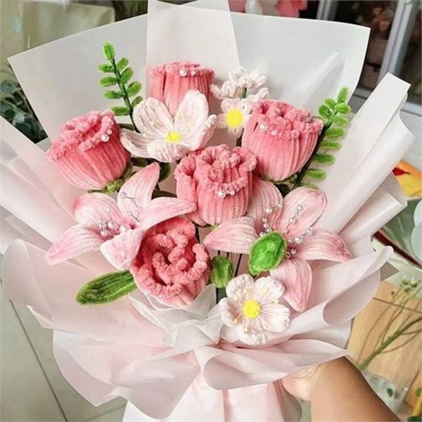 핸드메이드 모루 꽃다발 diy 재료 감성 모루 꽃다발 만들기 - 상품 이미지