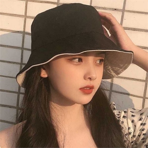 와이드챙 남녀공용 버킷 햇 양면 남녀공용 벙거지 모자 데일리 캐주얼 - 상세 이미지 2